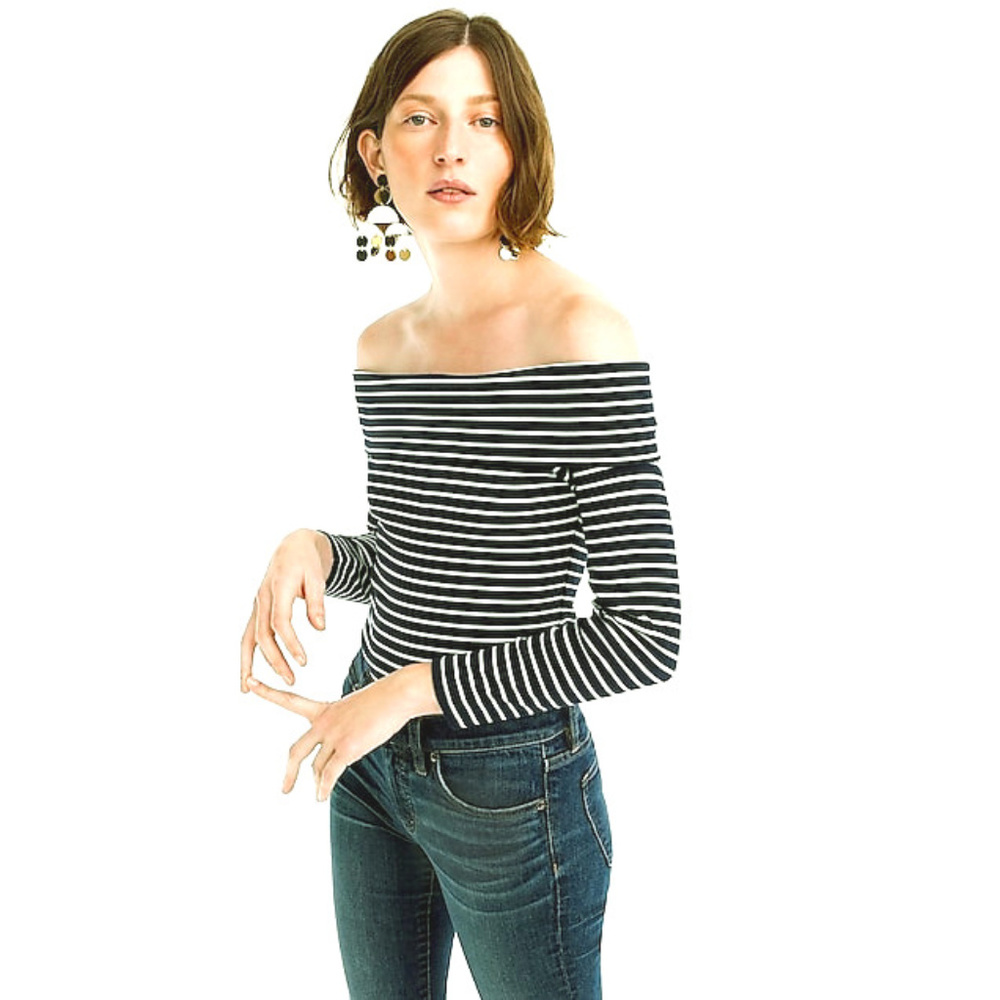 J Crew Off-The-Shoulder Foldover Top